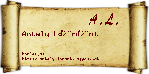 Antaly Lóránt névjegykártya